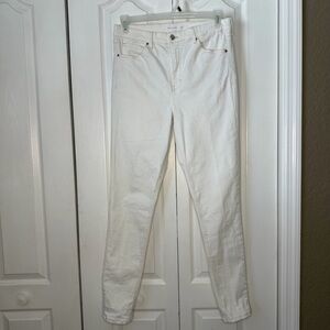 Topshop Women's Cream Skinny Jeans Tall W34, L36